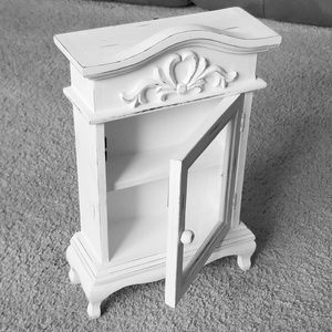 Distressed Off White Desk/Wall/Counter Top Cabinet